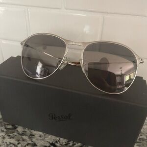 Persol Silver Aviator Sunglasses